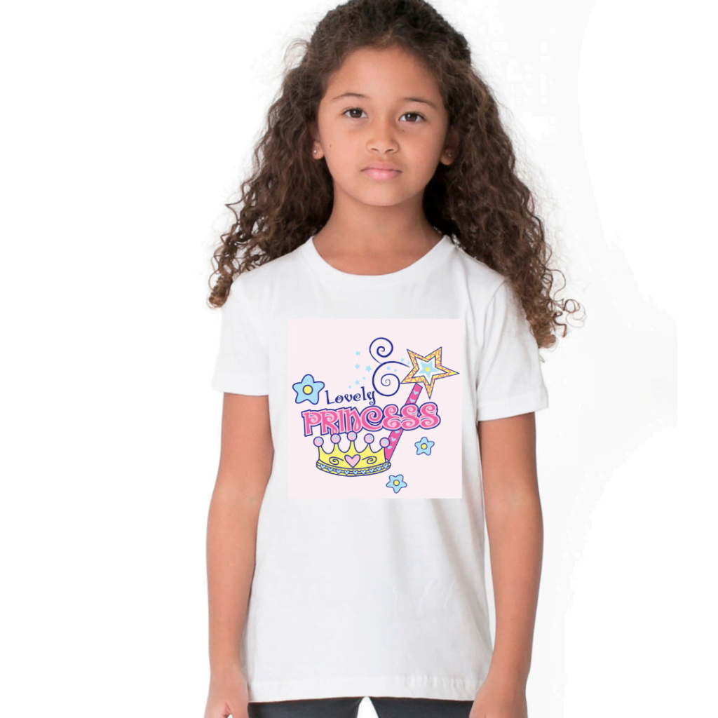 Lovely Princess Design Tshirt For Girls, Cartoon Tshirt For Girls..