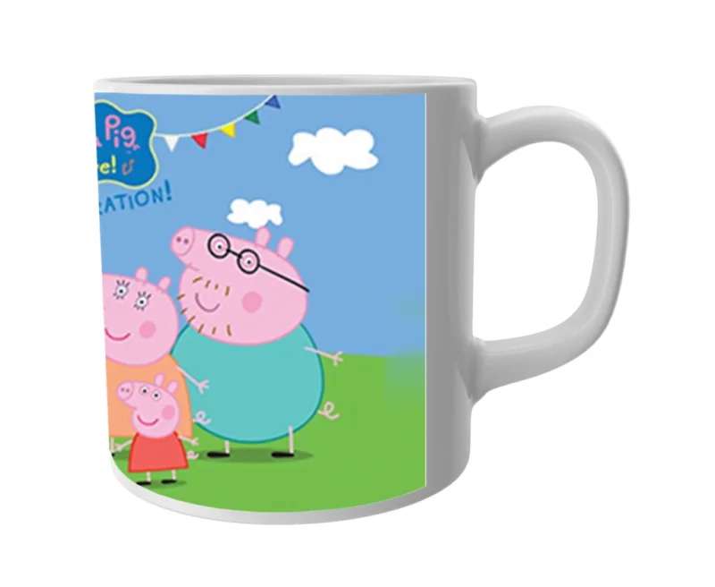 Product Guruji White Ceramic Peppa Pig Cartoon Coffee Mug for Friends/Birthday Gifts.
