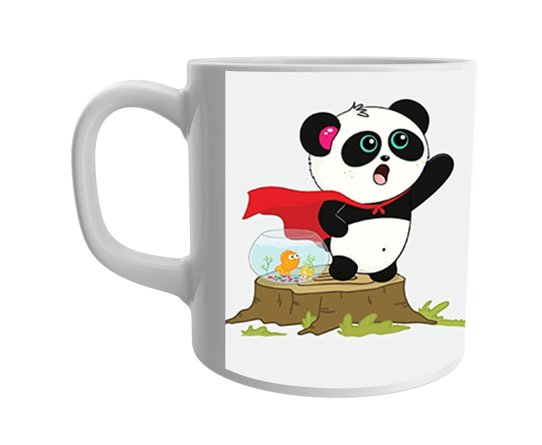 Product Guruji Cute Cartoon Panda Printed White Ceramic Coffee/Tea Mug for Kids.?