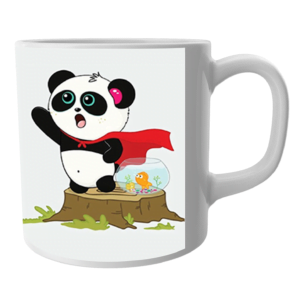 Product Guruji Cute Cartoon Panda Printed White Ceramic Coffee/Tea Mug for Kids.?