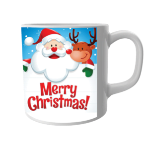 Product Guruji Christmas Santa Toon Print White Ceramic Coffee/Tea Mug for Kids..