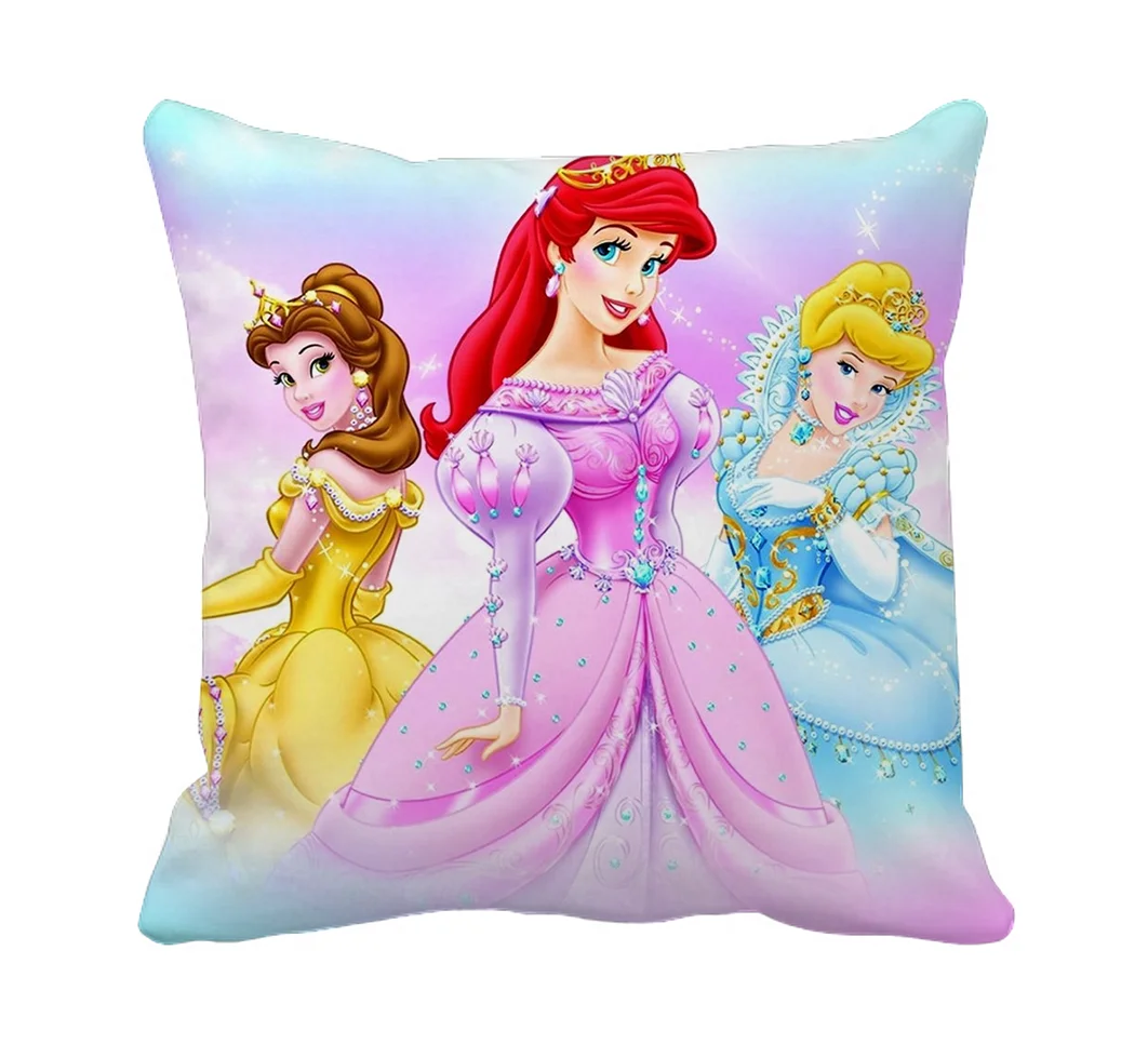 Product Guruji - Dolls cushion for Kids, dolls design print white cushion cover 12x12 with filler for kids, dolls cushion for baby kids