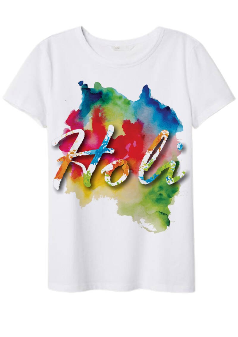 Happy Holi Customised T-shirts - Kids, Women, Men