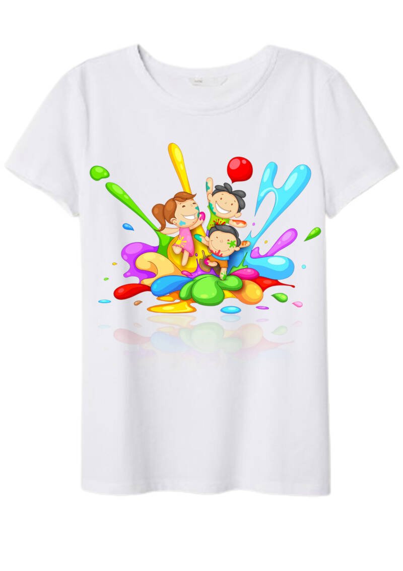 Happy Holi Bubble T-shirts For Men, Women, Kids