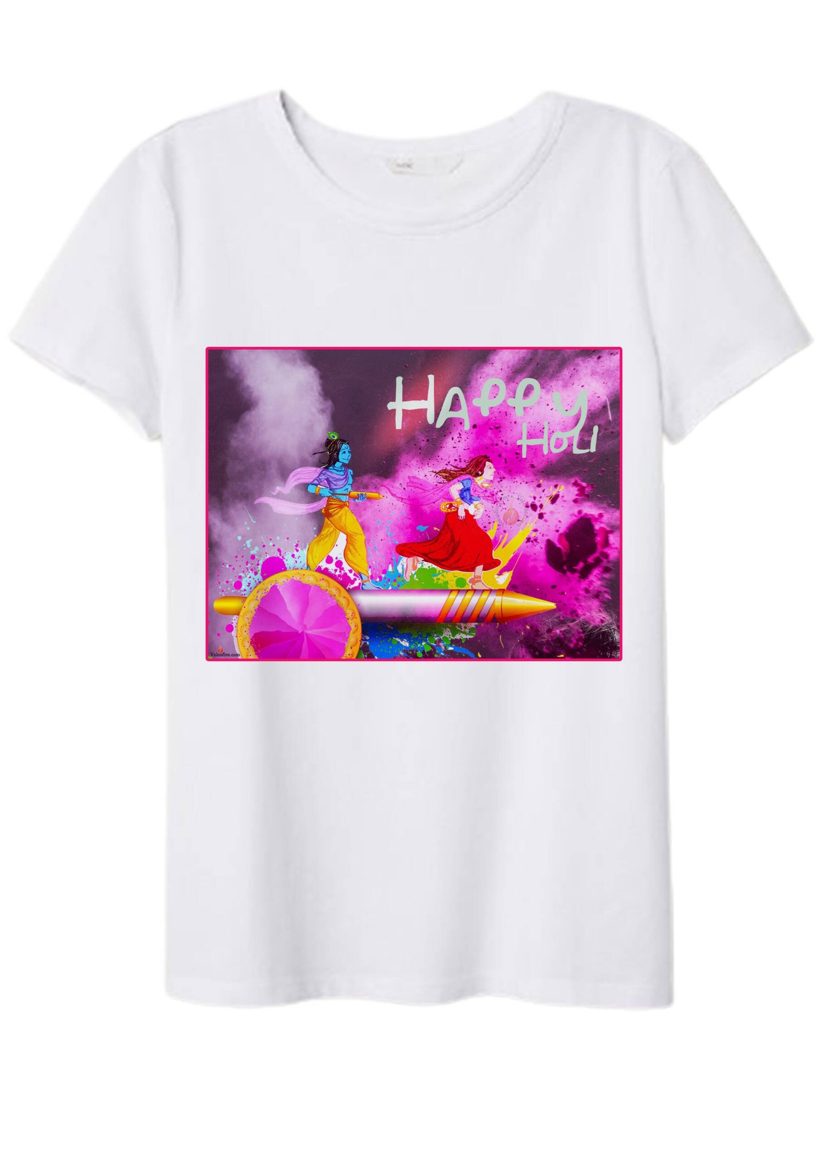Radha Krishna Happy Holi T-shirt
