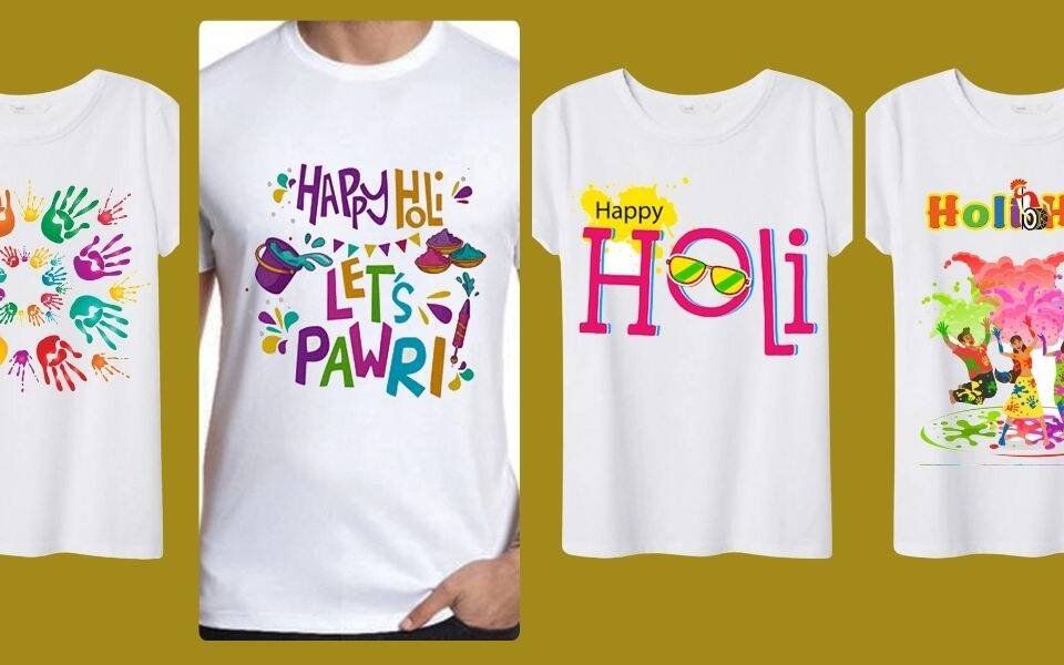Colorful Holi T-shirts - Celebrate Holi - Holi Fashion - Festive Wear - Holi Apparel