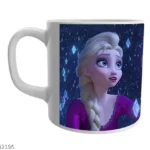 White Ceramic Elsa Doll Cartoon on Coffee for Kids 1 - Product GuruJi