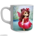 Cartoon Doll Print White Ceramic Coffee/Tea for Kids Material : Ceramic 2 - Product GuruJi