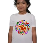 Holi Design Tshirt for Girls, Holi Special Tshirt for Kids