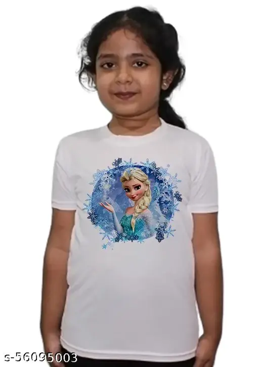 Girls Printed Polyester T Shirt