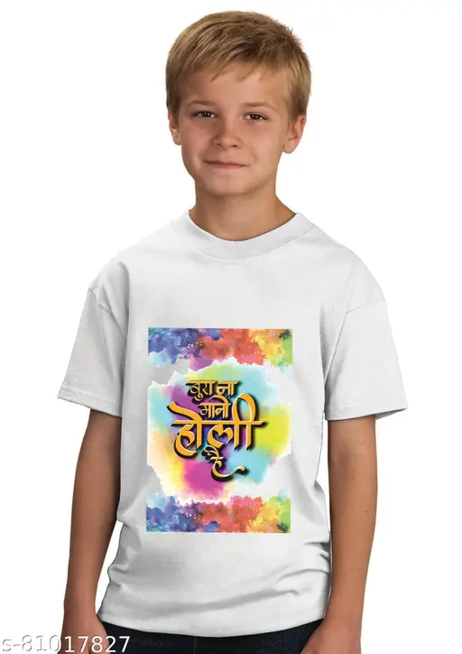 Bura Na Mano Holi Design Tshirt for Boys, Holi Special Tshirt for Kids