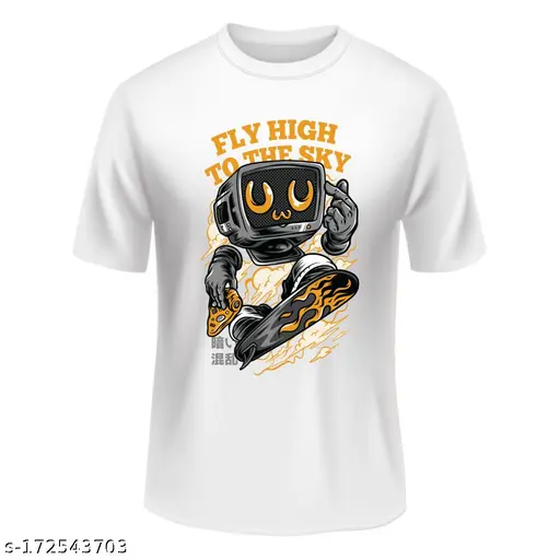 Fly High To The Sky Text Print Tshirt For Men and Women - Unisex