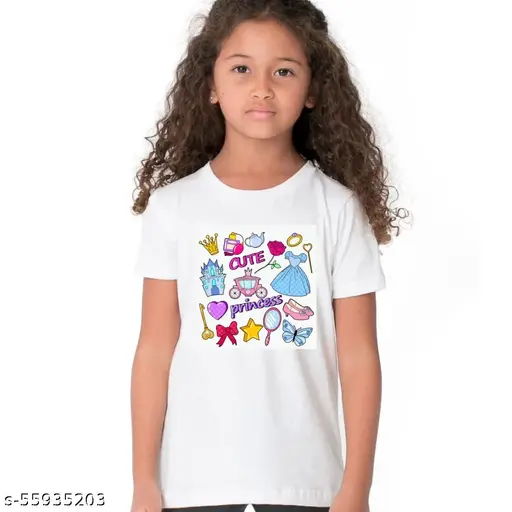 Cute Princess design Tshirt For Girls